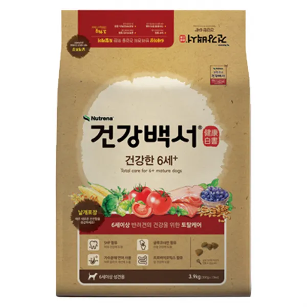 카길 뉴트리나 건강백서 생선 6세 플러스 애견사료, 3.9kg, 1개