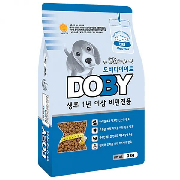 도비 어덜트 곡물 비만견 전용 다이어트 사료 3kg 1개