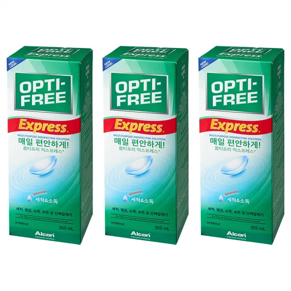 옵티프리 익스프레스 렌즈세정액, 355ml, 3개