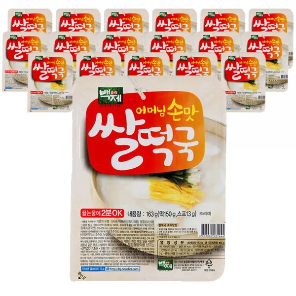백제 어머님 손맛 쌀떡국, 163g, 18개