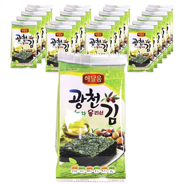 광천맛김 해달음 광천 녹차올리브 도시락김, 4g, 24개입