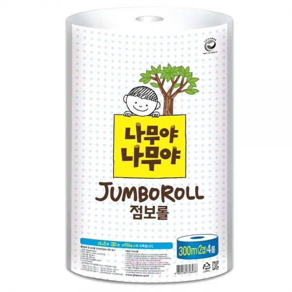 나무야나무야 2겹 점보롤 300m, 4롤, 1팩