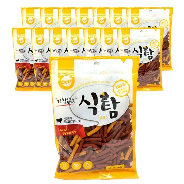 오션 거침없는 식탐 스틱형 강아지 간식 져키, 양고기버거, 15개