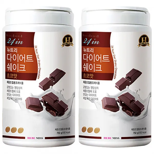 헤베미스 24in 뉴트리 다이어트 쉐이크 초코맛 750g 2개