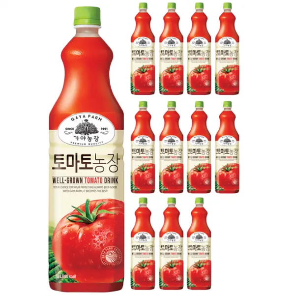 가야농장 토마토농장 주스, 1.5L, 12개