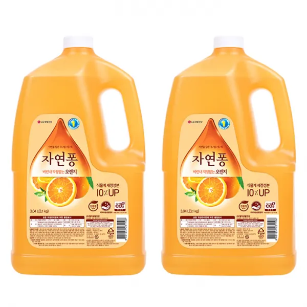 자연퐁 비린내 걱정없는 오렌지 주방세제, 3.1kg, 2개