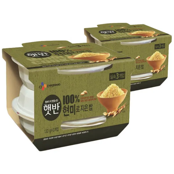 햇반 100% 현미로 지은밥, 130g, 6개