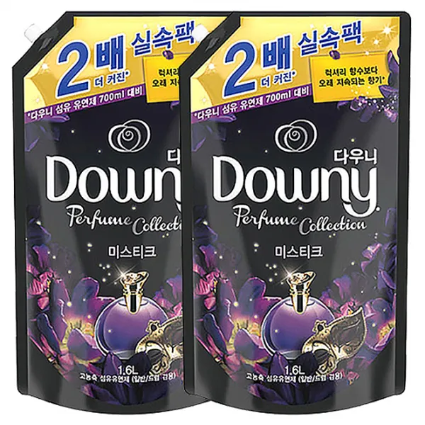 다우니 섬유유연제 퍼퓸 미스티크 리필 2개 1.6l