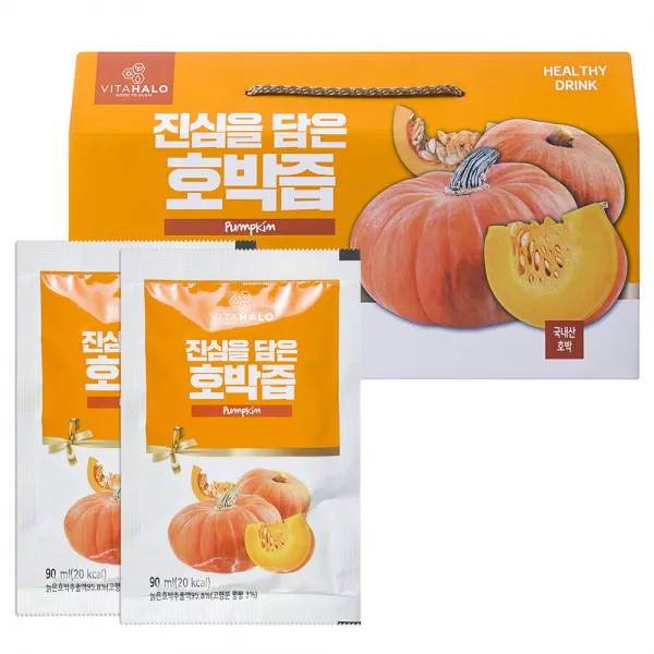 비타할로 진심을 담은 국내산 프리미엄 늙은 호박즙, 90ml, 30개입