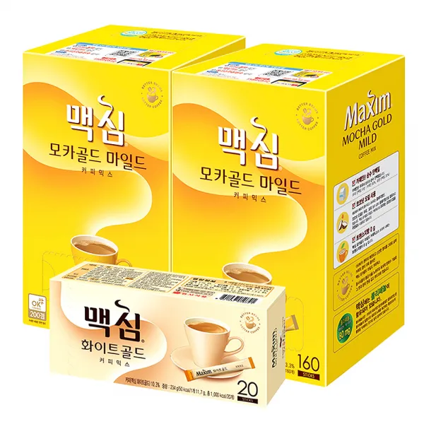 맥심 모카골드 마일드 커피믹스 12g X 320p + 화이트골드 커피믹스 11.7g X 20p 1세트