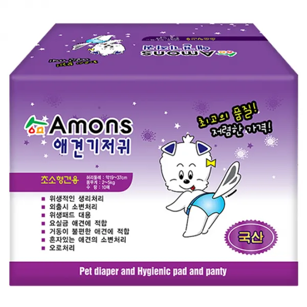 아몬스 암컷용 애견 기저귀 10매입, 초소형, 1개