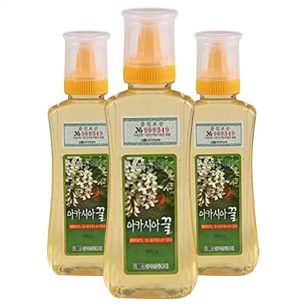[설악산밀봉원] 튜브아카시아꿀 (순수 꽃꿀100%), 500g, 3개입
