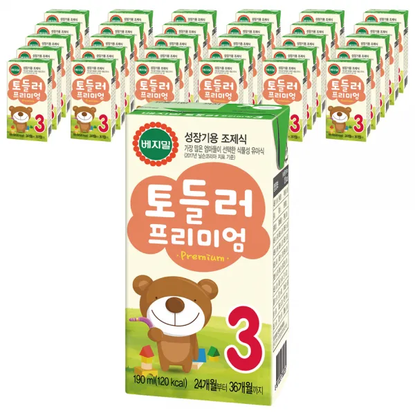 베지밀 토들러 프리미엄 3단계 아기두유 190ml, 원액두유, 64개