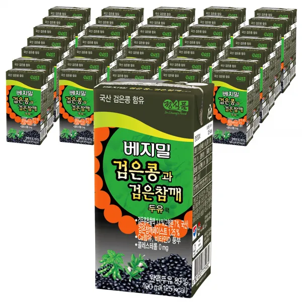 베지밀 검은콩과 검은참깨 두유, 190ml, 64개