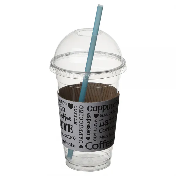 커피촌 92파이 PET컵 16oz 100p + 돔뚜껑 100p + 화이트라떼 홀더 100p + 혼합빨대 100p 4종 세트, 1세트