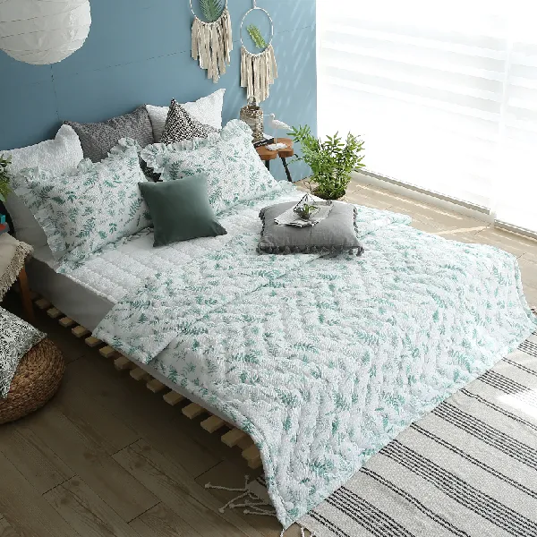 아망떼 허브티 시어서커 리플 퀼팅이불 Green