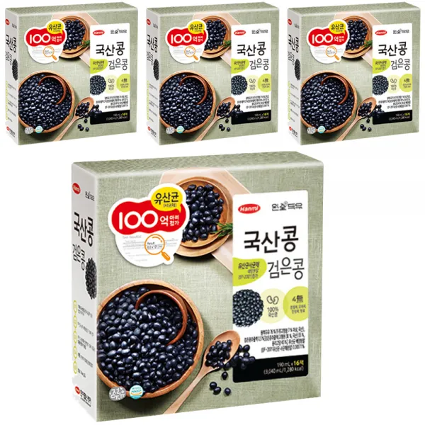 완전두유 국산콩 검은콩, 190ml, 64개입