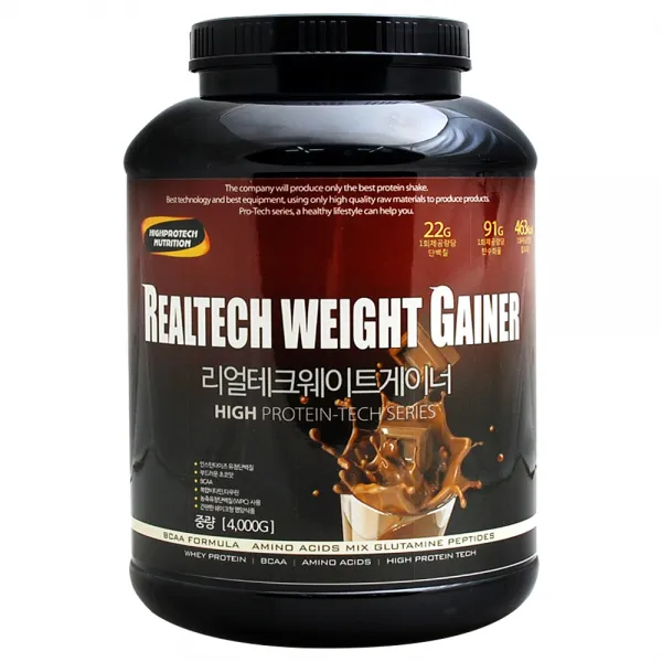 하이프로텍 리얼테크웨이트게이너 4000G+하이프로텍 쉐이크컵 500ml+하이프로텍 보충제섭취메뉴얼