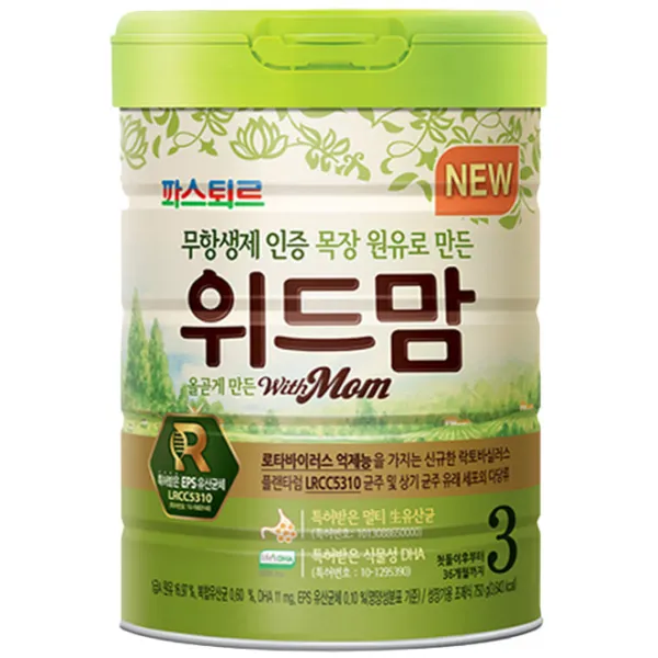 파스퇴르 무항생제 원유 위드맘 분유 3단계 750g 1개