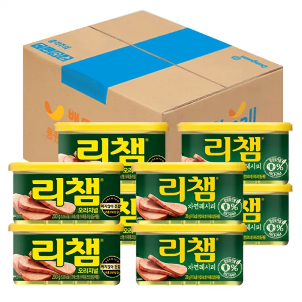 리챔 오리지널 200g x 4p + 자연레시피 200g x 4p, 1세트
