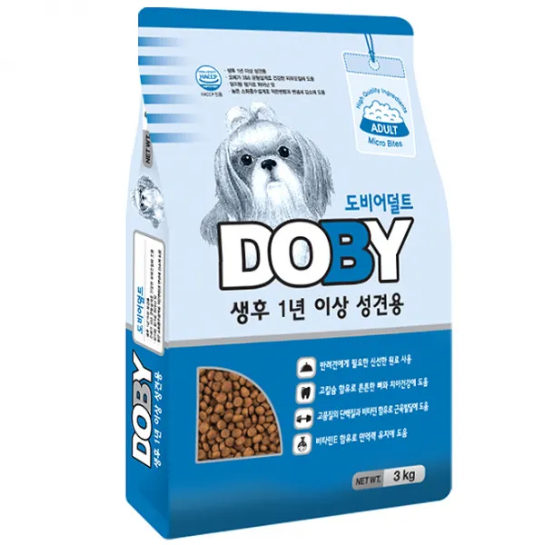 도비 어덜트 곡물 작은입자 반려견 사료 3kg 1개
