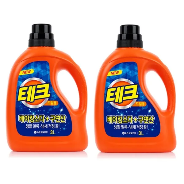 테크 베이킹소다 + 구연산 드럼용 액상세제 본품 3l 2개