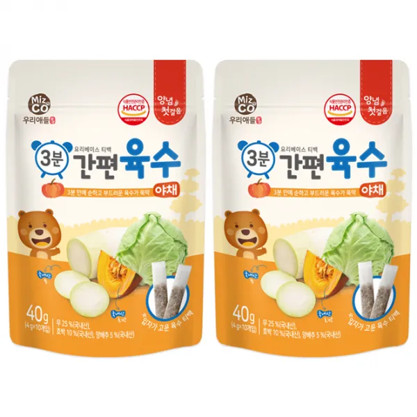미즈앤코 3분간편육수 파우치, 야채, 2개입