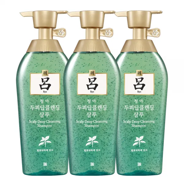 려 청아 두피 딥클렌징 샴푸 500ML, 3개