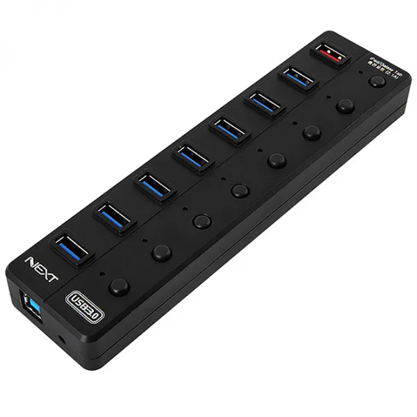 NEXT UH308 USB3.0 7포트 + 1포트 충전포트지원 유전원허브, 단일 색상