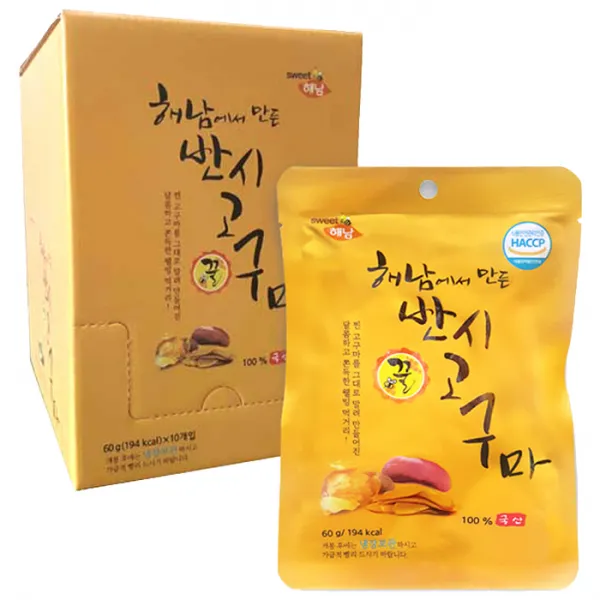 해남에서 만든 꿀 반시 고구마말랭이 60g 10개입