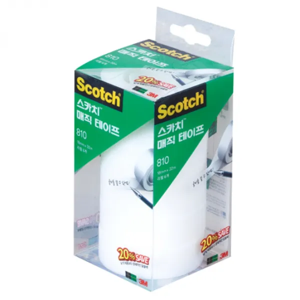 스카치 매직 테이프 세이빙팩 18mm 810r 6 단일 색상 6개입