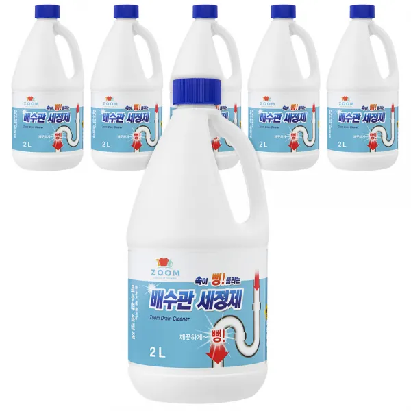 줌 속이 뻥 뚫리는 배수관 세정제, 2L, 6개