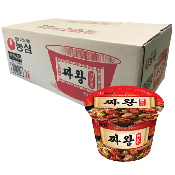 농심 짜왕 매운맛 큰사발 104g, 16개입