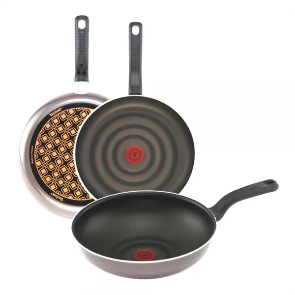 테팔 쏘옵티말 티타늄 코팅 프라이팬 3p 세트, 단일색상, 프라이팬 24cm + 28cm + 웍 28cm