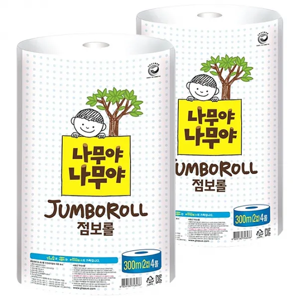 나무야나무야 2겹 점보롤 300m 4롤 2팩