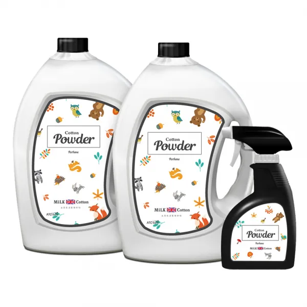 아토세이프 대용량 섬유향수 3l X 2p + 공병용기 450ml 코튼 파우더 1세트