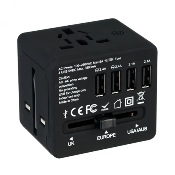 인트래블 USB 4포트 고속 멀티플러그 NO 1296 블랙, 1개
