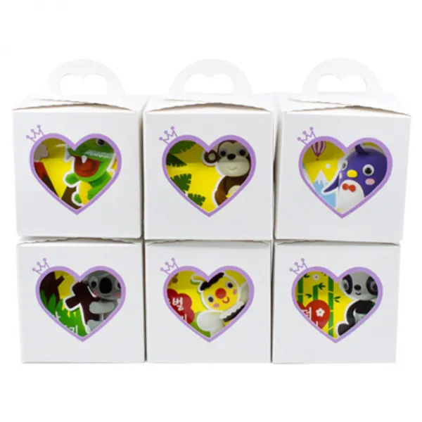 아모스 어린이집 생일답례품 애니멀 미니클레이 6p, 혼합 색상