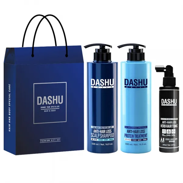 다슈 데일리 한방 두피 골드 샴푸 500ml + 안티헤어로스 단백질 트리트먼트 500ml + 안티헤어로스 허브 헤어토닉 150ml + 쇼핑백 1세트