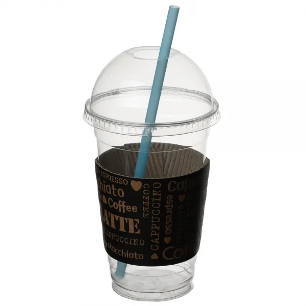커피촌 92파이 PET컵 470ml 100p + 돔뚜껑 + 블랙라떼 홀더 + 혼합빨대 4종 세트, 1세트