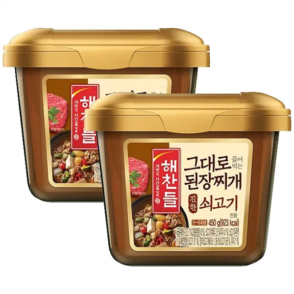 해찬들 그대로끓여먹는된장찌개전용(쇠고기)450gx2개, 450g, 1세트
