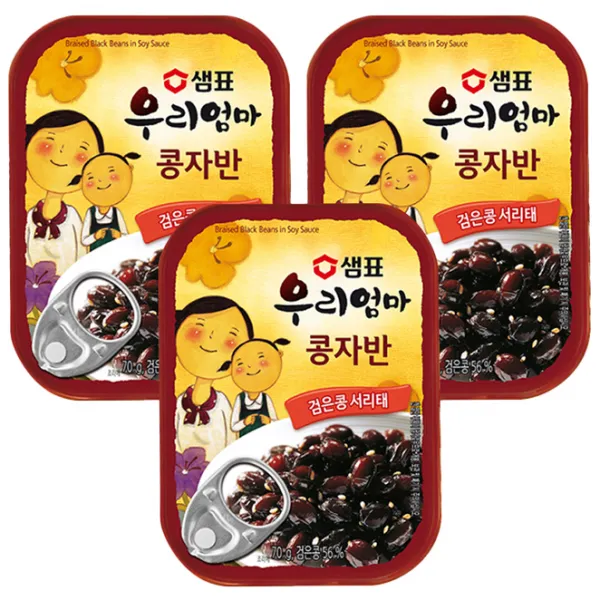 샘표 우리엄마 콩자반 반찬통조림, 70g, 3개