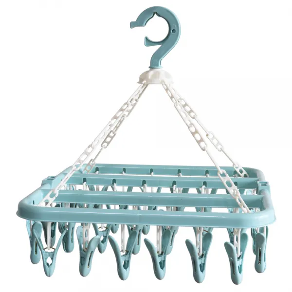 하늬통상 다용도 빨래집게 건조대 걸이 32p 블루, 1개