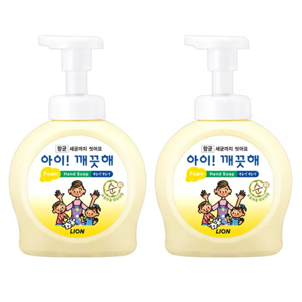 아이깨끗해 핸드워시 용기형 순 파우더향, 490ml, 2개