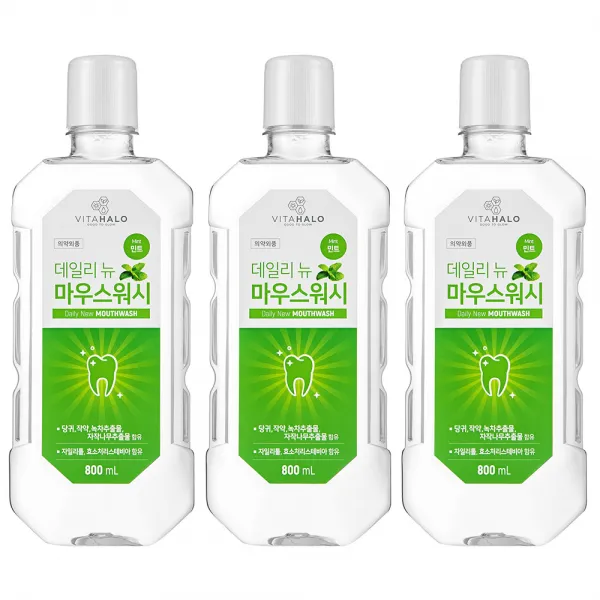 비타할로 데일리뉴 마우스워시 민트, 800ml, 3개입