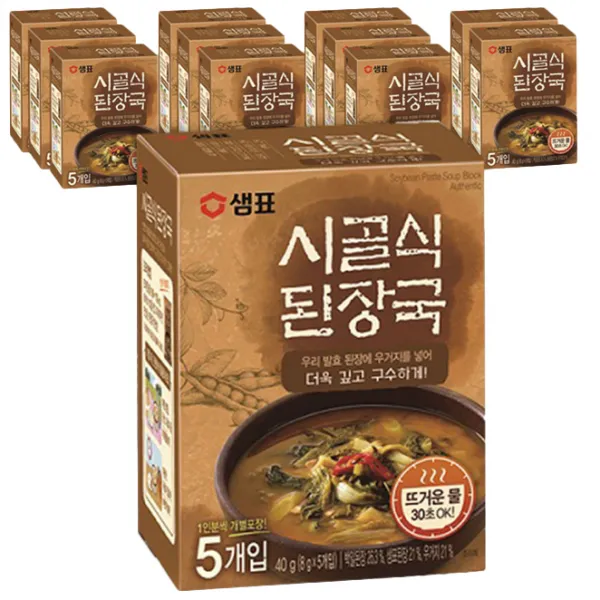 샘표 시골식 된장국 5p, 40g, 12개입