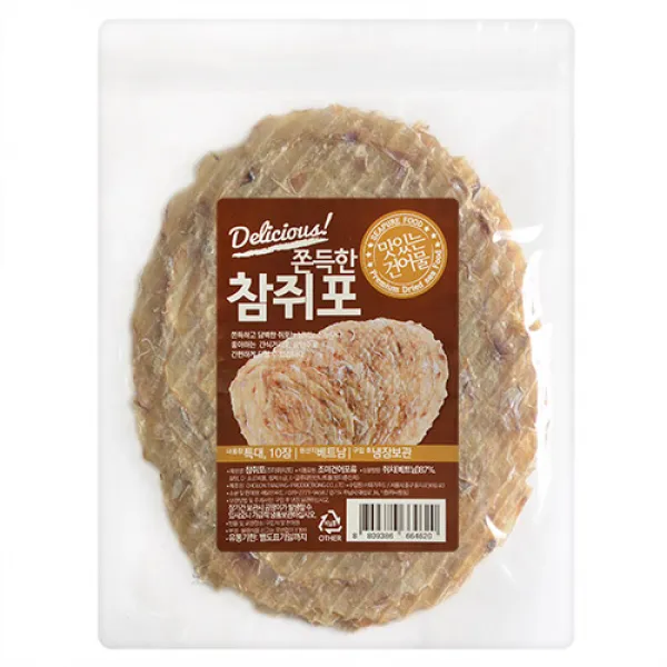 해맑은푸드 쫀득한 참쥐포 특대 10개입