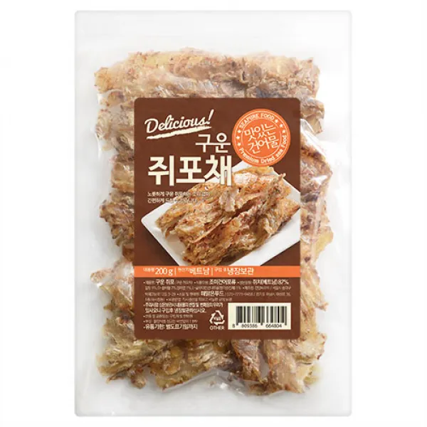해맑은푸드 구운 쥐포채 200g 1개