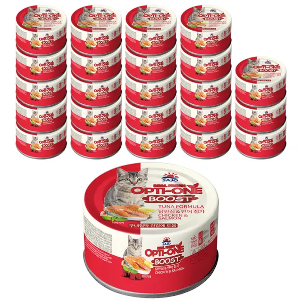 사조 옵티원 부스트 캔 닭안심과 연어 고양이 습식사료, 160g, 1개
