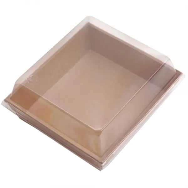 봄91 크라프트 정사각 도시락 중 11 x 12 x 3.5 cm DR-4, 10개입, 3개
